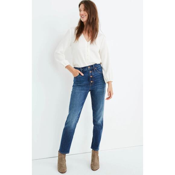 Madewell Denim - Madewell Button Up Perfect Vintage Crop Jeans Barnsdale Wash